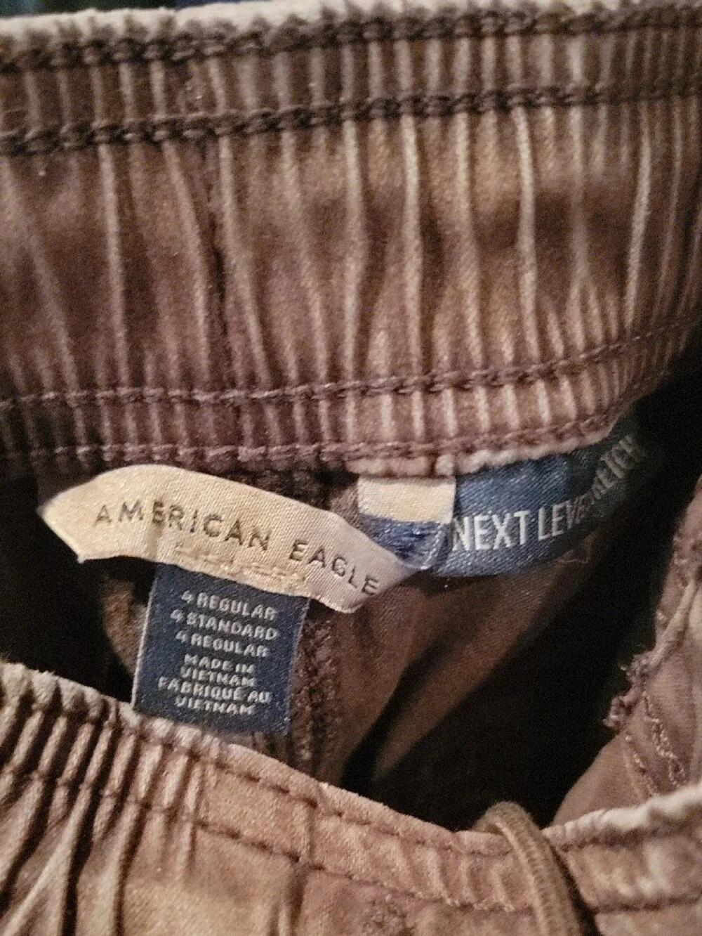 Nwot American Eagle Outfitters Brown Drawstring Jogger Pants 4 R.